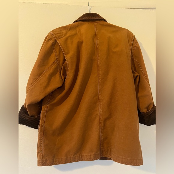 Vintage 90s Lands’ End Barn Jacket in Rich Camel Brown Size Small Petite - Picture 2 of 7